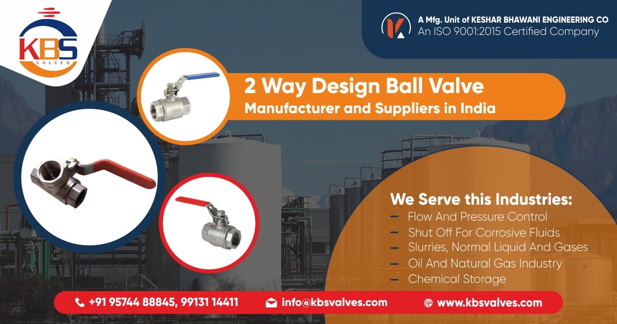 2-way Design Ball Valves Manufacturer in Ahmedabad