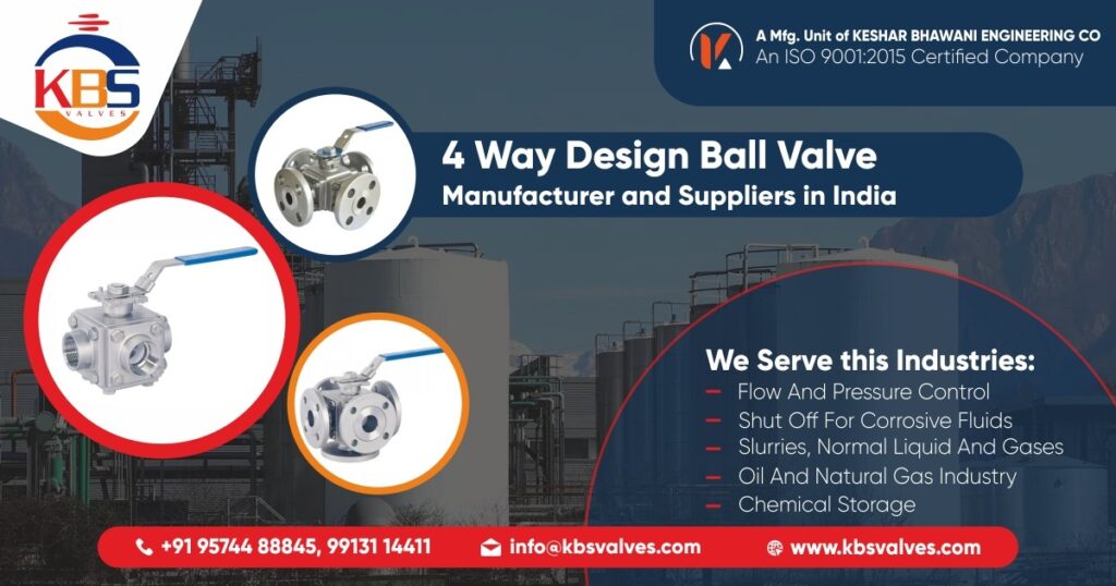 4-Way Design Ball valves Manufacturer in Ahmedabad, Gujarat & India.