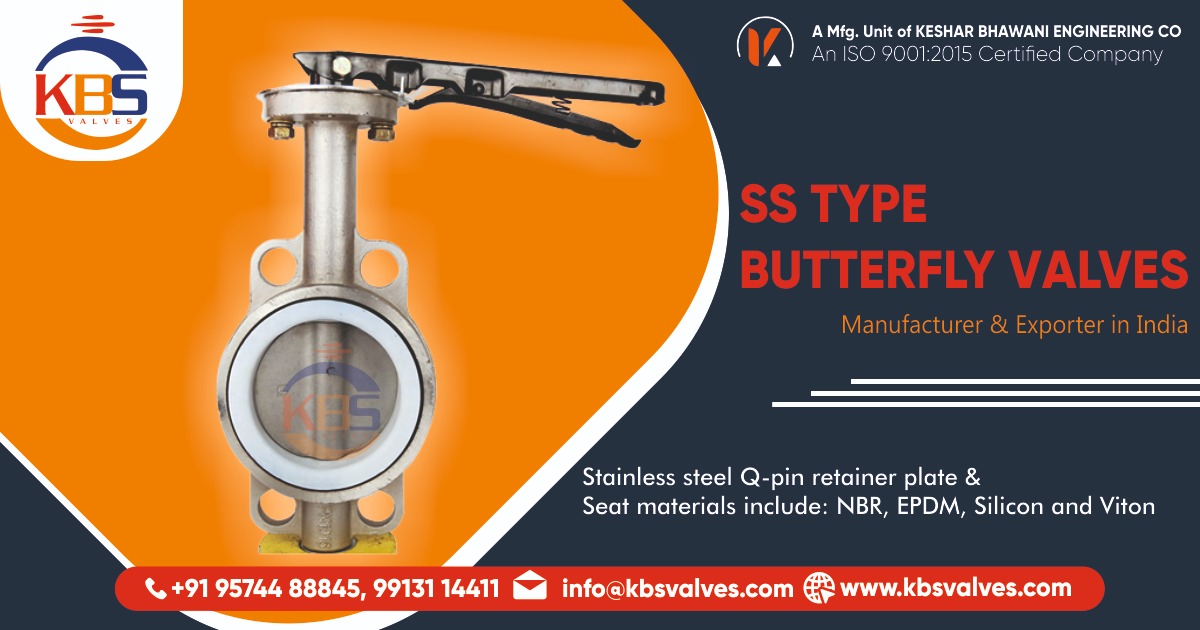 SS Type Butterfly Valves Manufacturer, Suppliers & Exporters in India