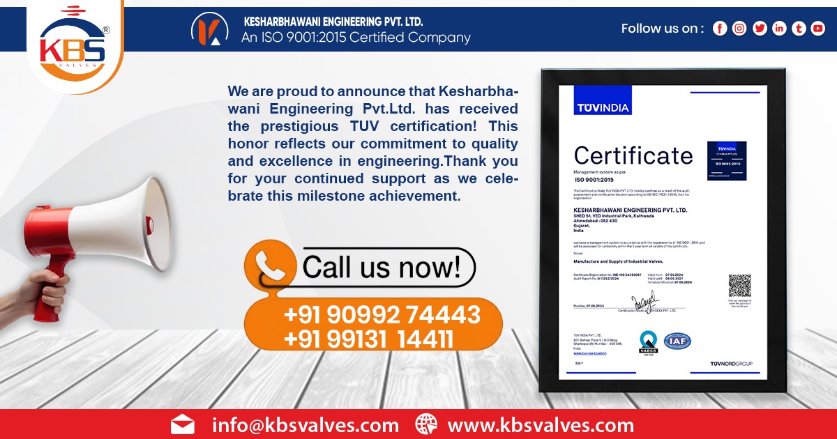 Kesharbhawani Engineering Pvt. Ltd. Receives Prestigious TUV India Certificate