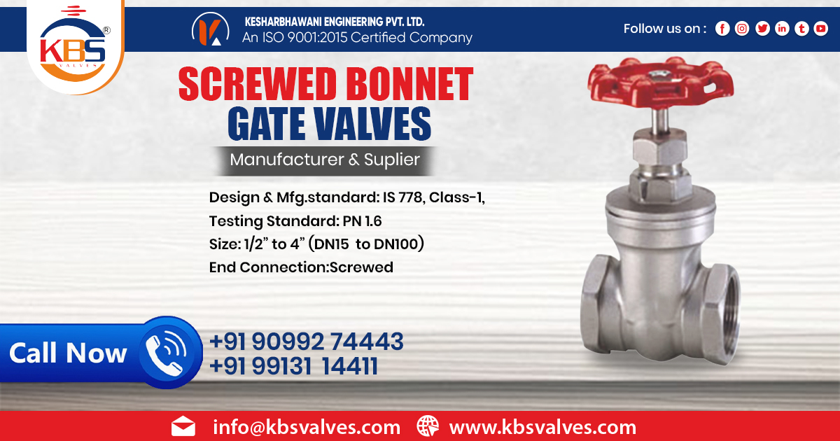 Supplier of Screwed Bonnet Gate Valve in Uttar Pradesh