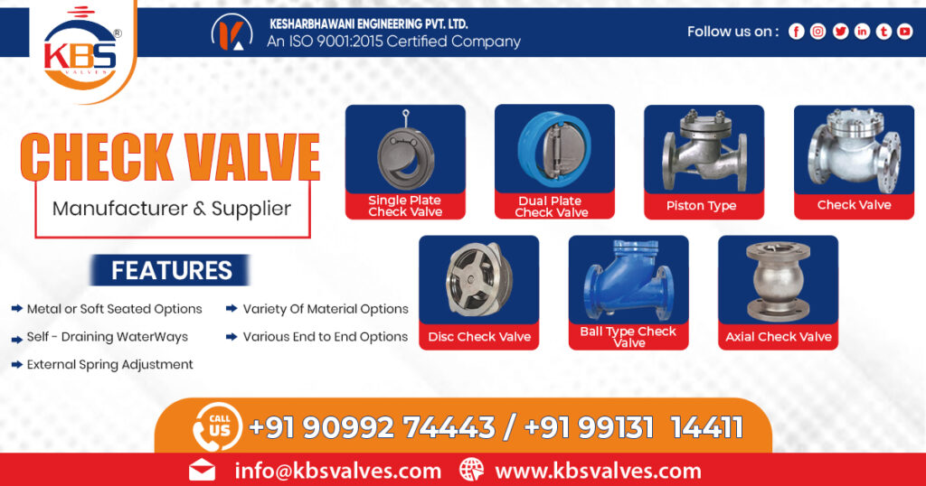 Supplier of Check Valve in Maharashtra