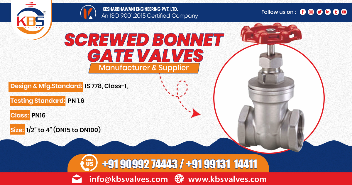 Supplier of Screwed Bonnet Gate Valve in Gujarat