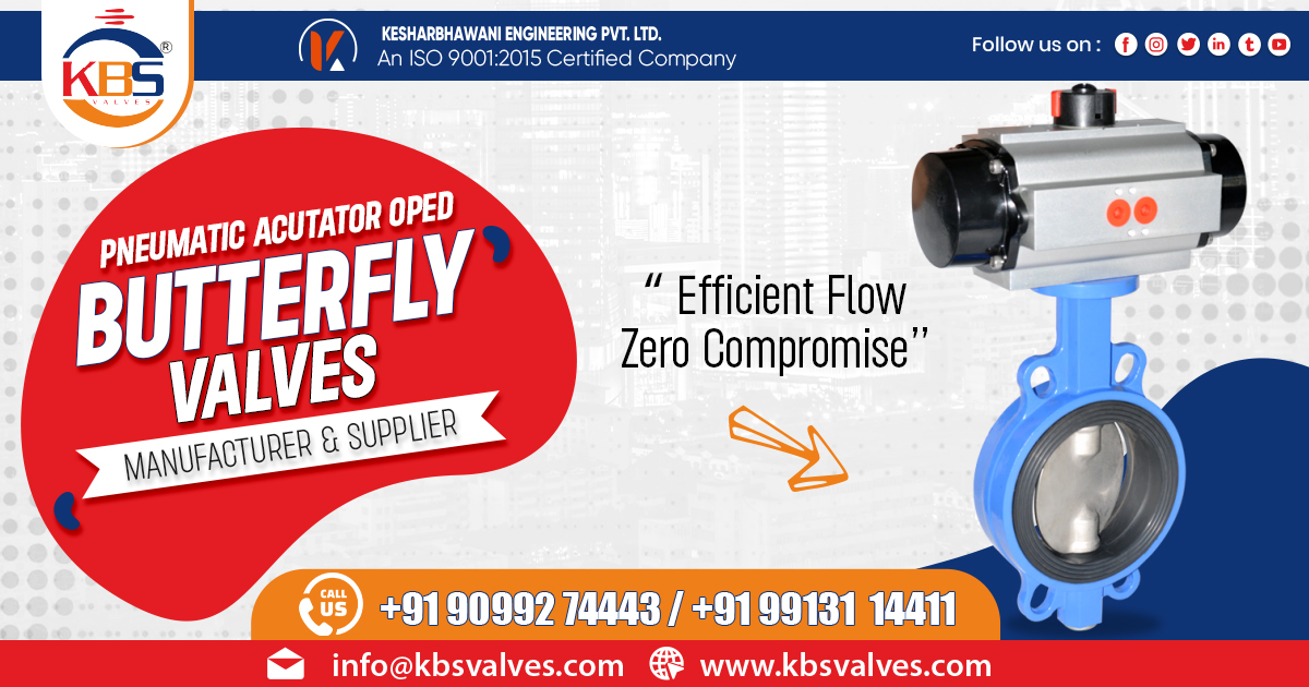 Pneumatic Actuator Open Butterfly Valve in Karnataka