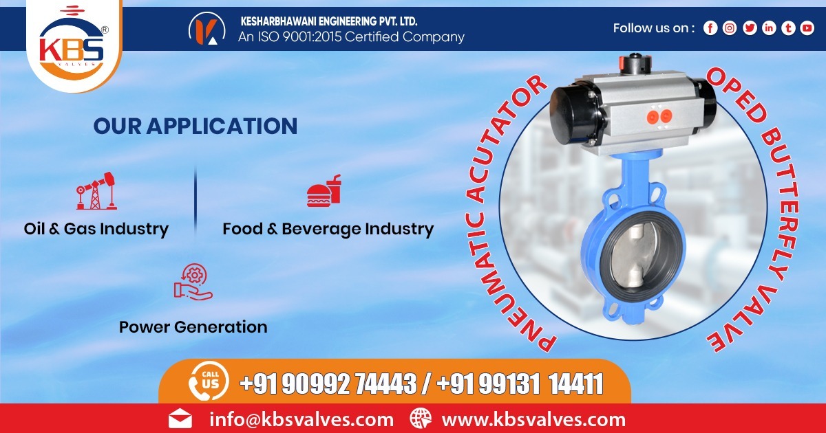 Supplier Pneumatic Actuator Open Butterfly Valve in Tamil Nadu