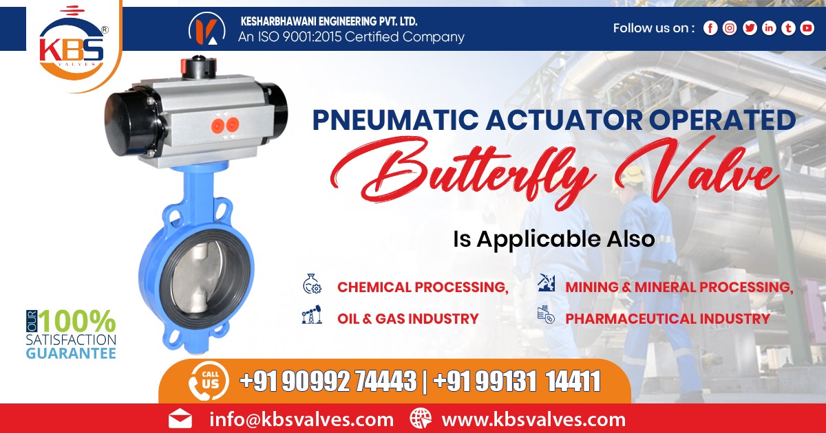 Pneumatic Actuator Operated Butterfly Valve in Jharkhand