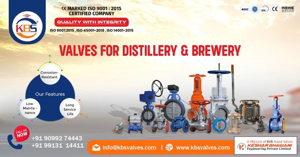 Industrial Valves for Distillery Industry in UAE