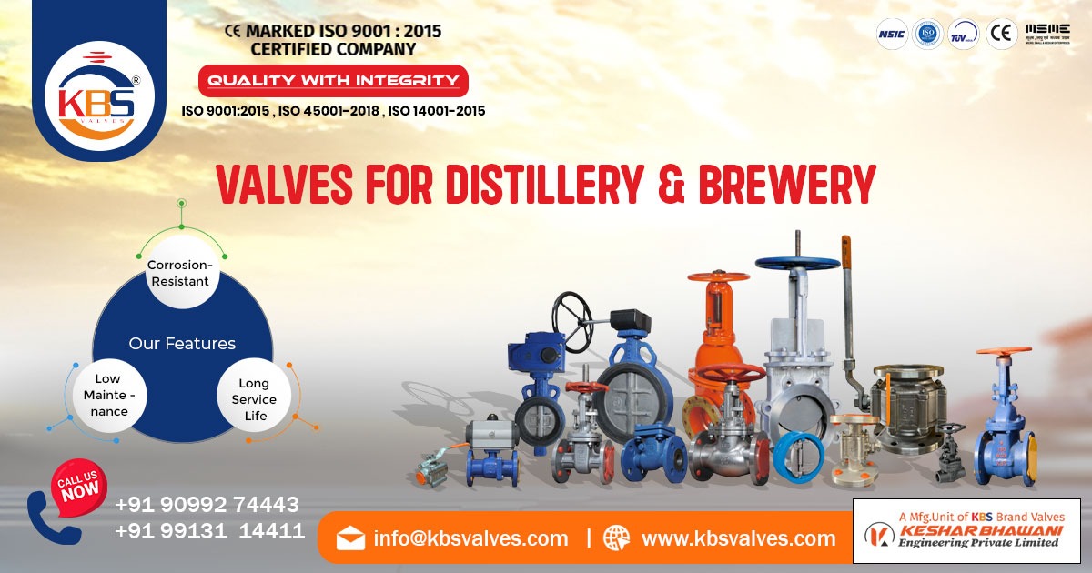 Industrial Valves for Distillery Industry in UAE