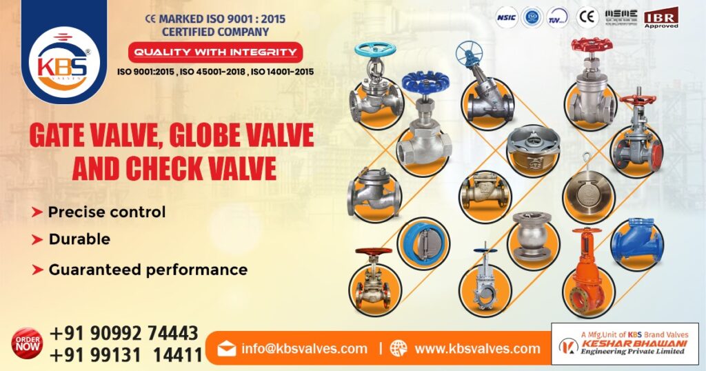 Gate Valve, Globe Valve and Check Valves in UAE