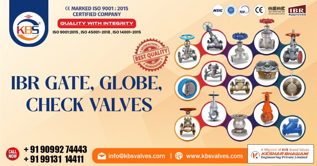 IBR Gate Globe and Check Valves in India