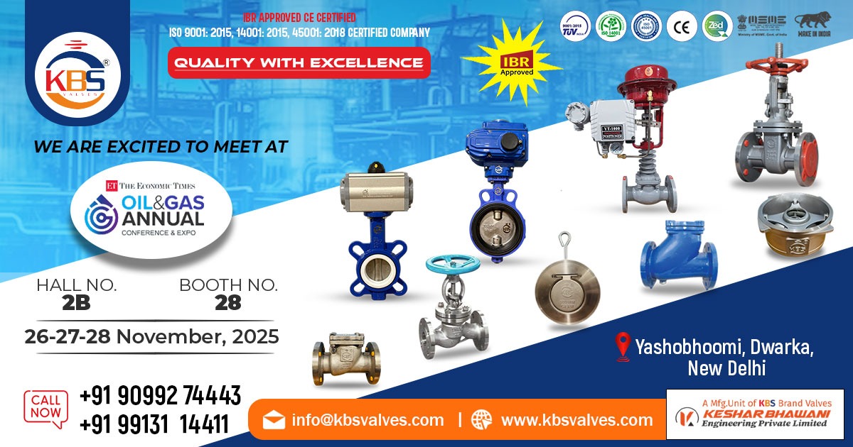 Join KBS Valves at The Economic Times Oil & Gas Annual Conference & Expo 2025!