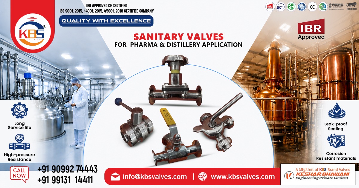 Sanitary Valves for Pharmaceutical and Distillery Industry in India