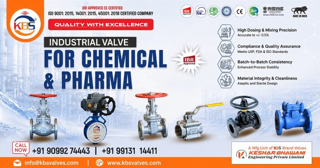 Industrial Valve for Chemical and Pharma Industries in Gujarat
