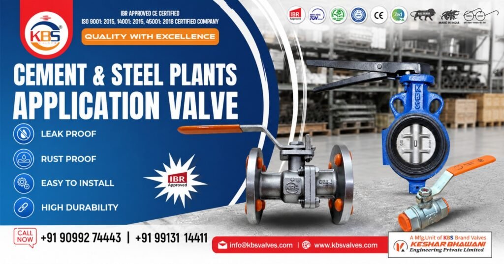 Industrial Valves for Cement and Steel Plant in Andhra Pradesh