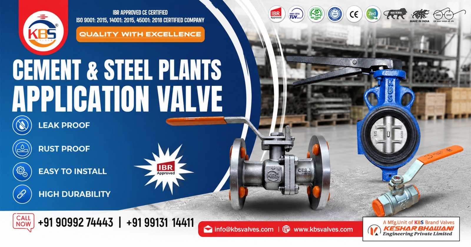 Industrial Valves for Cement and Steel Plant in Andhra Pradesh