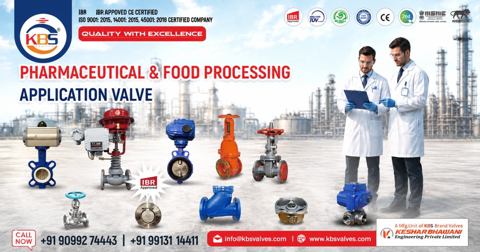 Industrial Valve for Pharmaceutical and Food Processing in Gujarat